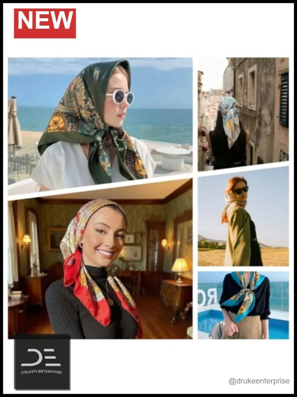 Large Square Satin Scarf 35